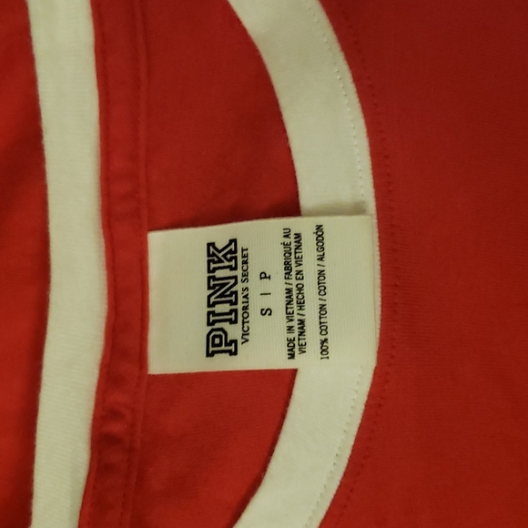 VS Pink Nation Red Christmas Holiday Shirt Logo Dog Long Sleeve Fair Isle Pocket - Picture 4 of 4